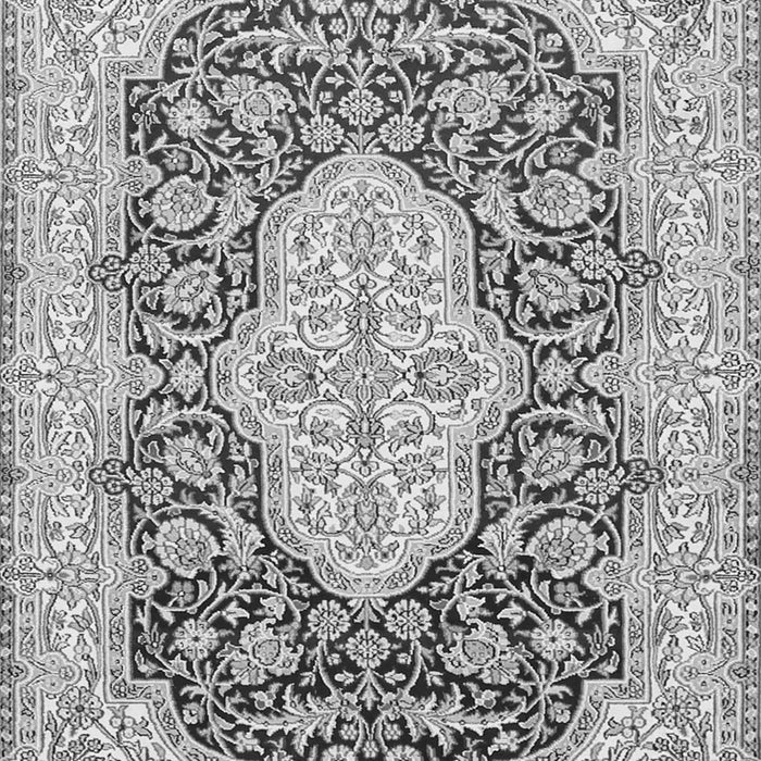 Serging Thickness of Machine Washable Medallion Gray Traditional Rug, wshtr1015gry