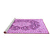 Sideview of Machine Washable Medallion Purple Traditional Area Rugs, wshtr1015pur