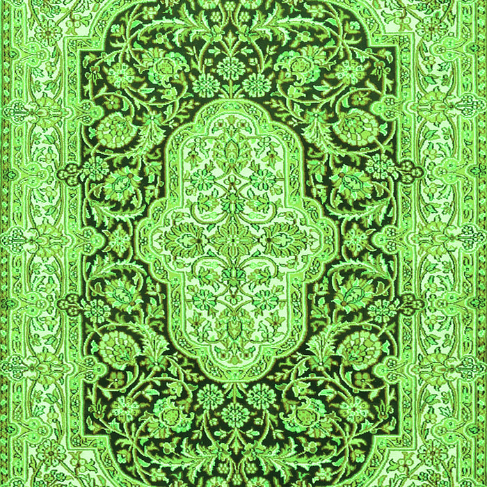 Serging Thickness of Machine Washable Medallion Green Traditional Area Rugs, wshtr1015grn