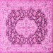 Square Medallion Pink Traditional Rug, tr1015pnk