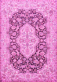 Medallion Pink Traditional Rug, tr1015pnk