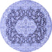 Round Medallion Blue Traditional Rug, tr1015blu