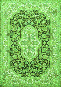 Medallion Green Traditional Rug, tr1015grn