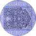 Round Persian Blue Traditional Rug, tr1016blu