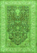 Serging Thickness of Machine Washable Persian Green Traditional Area Rugs, wshtr1016grn