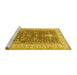 Sideview of Machine Washable Persian Yellow Traditional Rug, wshtr1016yw