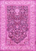 Machine Washable Persian Pink Traditional Rug, wshtr1016pnk