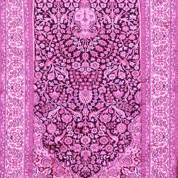 Machine Washable Persian Pink Traditional Rug, wshtr1016pnk