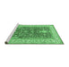 Sideview of Machine Washable Persian Emerald Green Traditional Area Rugs, wshtr1016emgrn