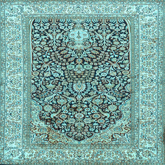 Square Machine Washable Persian Light Blue Traditional Rug, wshtr1016lblu