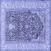 Square Persian Blue Traditional Rug, tr1016blu