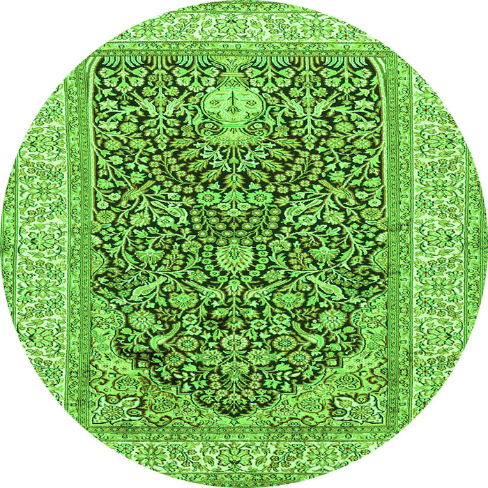 Machine Washable Persian Green Traditional Area Rugs, wshtr1016grn