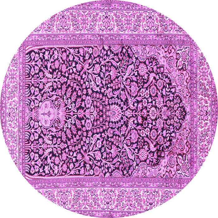 Round Persian Purple Traditional Rug, tr1016pur