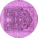 Round Persian Purple Traditional Rug, tr1016pur