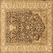 Square Persian Brown Traditional Rug, tr1016brn