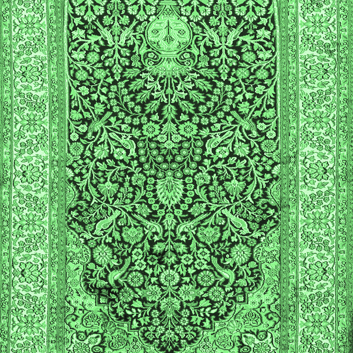Machine Washable Persian Emerald Green Traditional Area Rugs, wshtr1016emgrn