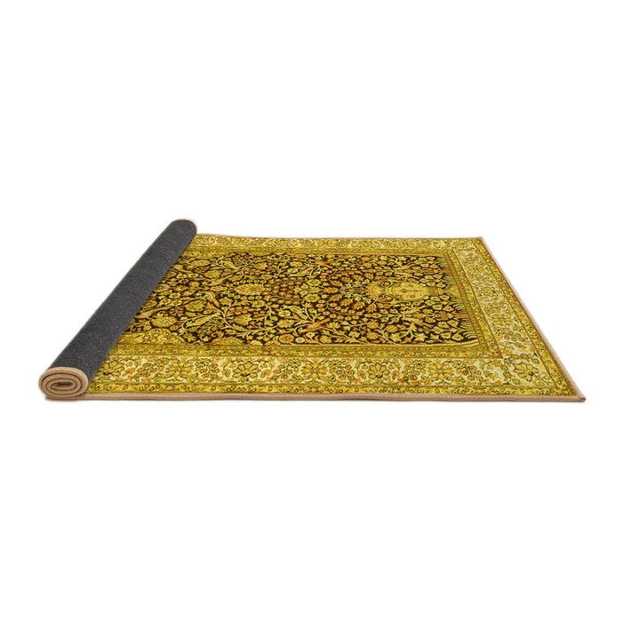 Sideview of Persian Yellow Traditional Rug, tr1016yw