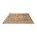 Sideview of Machine Washable Traditional Light Brown Rug, wshtr1017