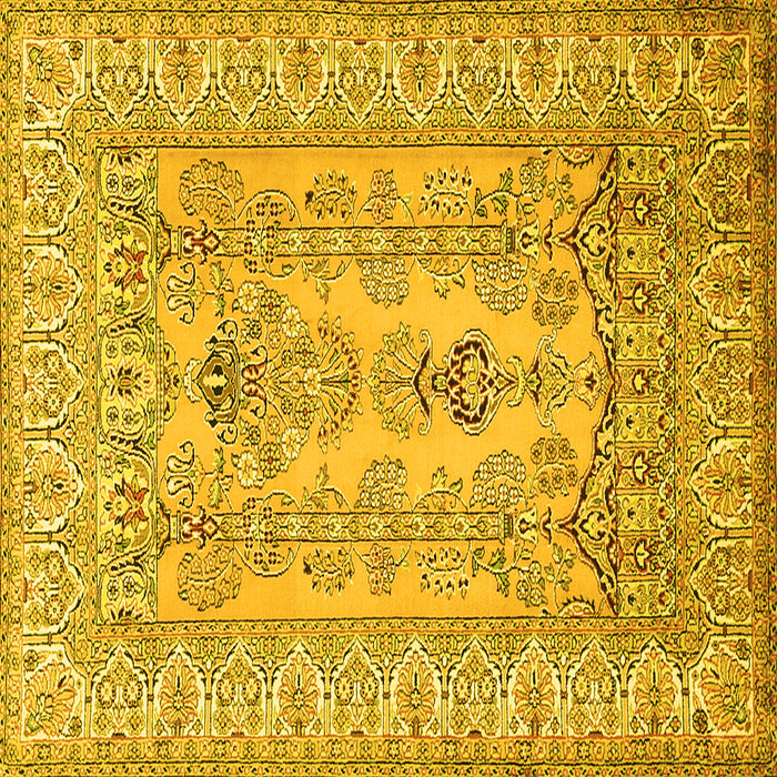 Square Persian Yellow Traditional Rug, tr1017yw