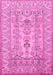 Machine Washable Persian Pink Traditional Rug, wshtr1017pnk