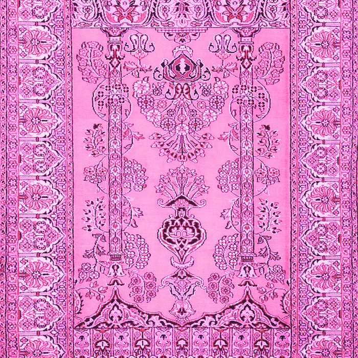 Machine Washable Persian Pink Traditional Rug, wshtr1017pnk