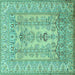 Square Persian Turquoise Traditional Rug, tr1017turq