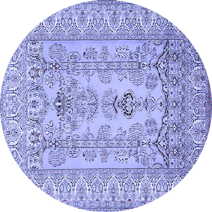 Round Persian Blue Traditional Rug, tr1017blu