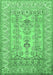 Machine Washable Persian Emerald Green Traditional Area Rugs, wshtr1017emgrn