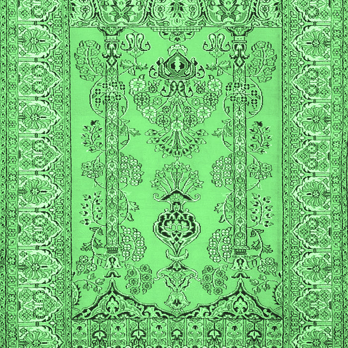 Machine Washable Persian Emerald Green Traditional Area Rugs, wshtr1017emgrn