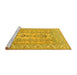 Sideview of Machine Washable Persian Yellow Traditional Rug, wshtr1017yw