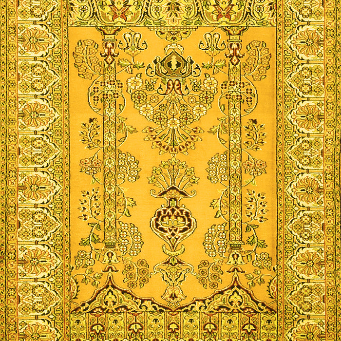Machine Washable Persian Yellow Traditional Rug, wshtr1017yw