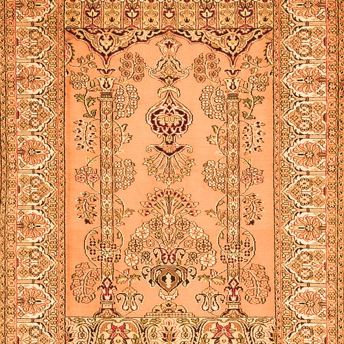 Serging Thickness of Machine Washable Persian Orange Traditional Area Rugs, wshtr1017org