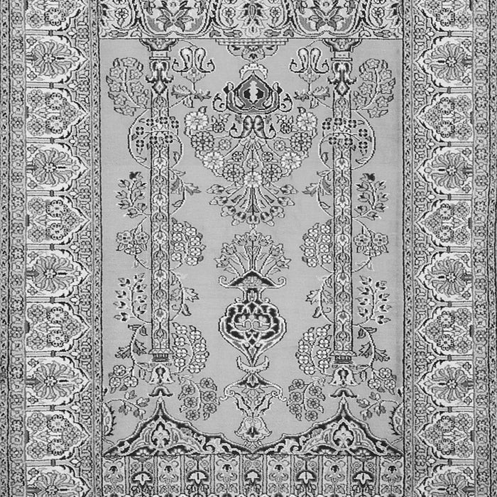Serging Thickness of Machine Washable Persian Gray Traditional Rug, wshtr1017gry