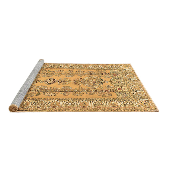 Sideview of Machine Washable Persian Brown Traditional Rug, wshtr1017brn
