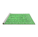 Sideview of Machine Washable Persian Emerald Green Traditional Area Rugs, wshtr1017emgrn