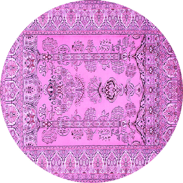 Round Persian Purple Traditional Rug, tr1017pur