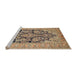 Sideview of Machine Washable Traditional Dark Sienna Brown Rug, wshtr1018