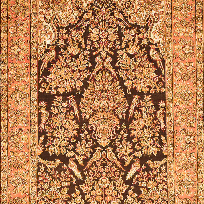 Serging Thickness of Machine Washable Persian Orange Traditional Area Rugs, wshtr1018org