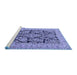 Sideview of Machine Washable Persian Blue Traditional Rug, wshtr1018blu