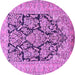 Round Persian Purple Traditional Rug, tr1018pur