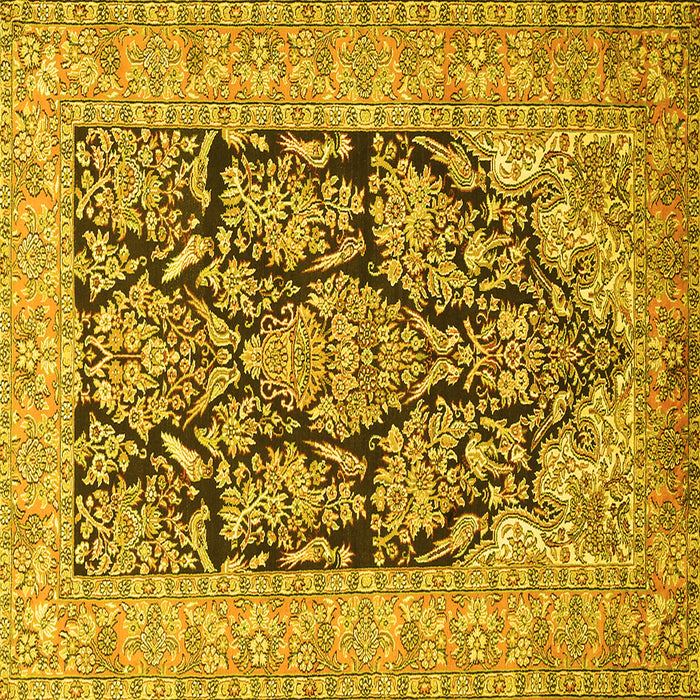 Square Persian Yellow Traditional Rug, tr1018yw