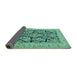 Sideview of Persian Turquoise Traditional Rug, tr1018turq