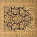 Square Machine Washable Persian Brown Traditional Rug, wshtr1018brn