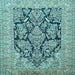 Square Machine Washable Persian Light Blue Traditional Rug, wshtr1018lblu