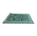 Sideview of Machine Washable Persian Light Blue Traditional Rug, wshtr1018lblu