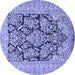 Round Persian Blue Traditional Rug, tr1018blu