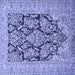 Square Persian Blue Traditional Rug, tr1018blu