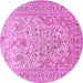 Round Persian Pink Traditional Rug, tr1019pnk