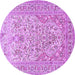 Round Persian Purple Traditional Rug, tr1019pur