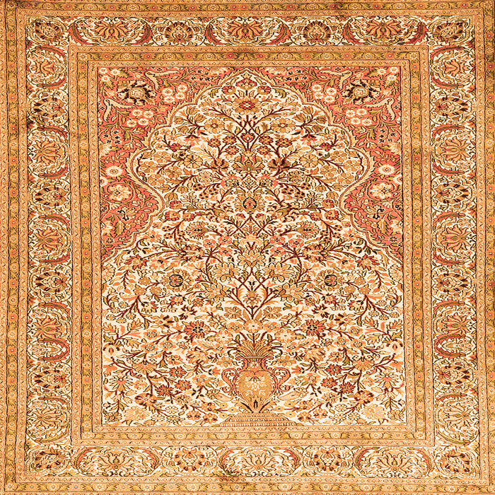 Serging Thickness of Persian Orange Traditional Rug, tr1019org